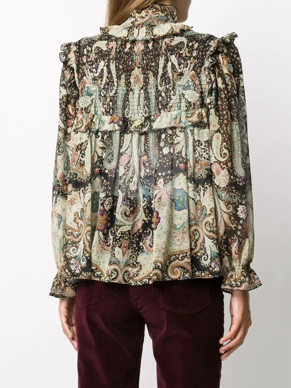 paisley-print silk blouse - 4