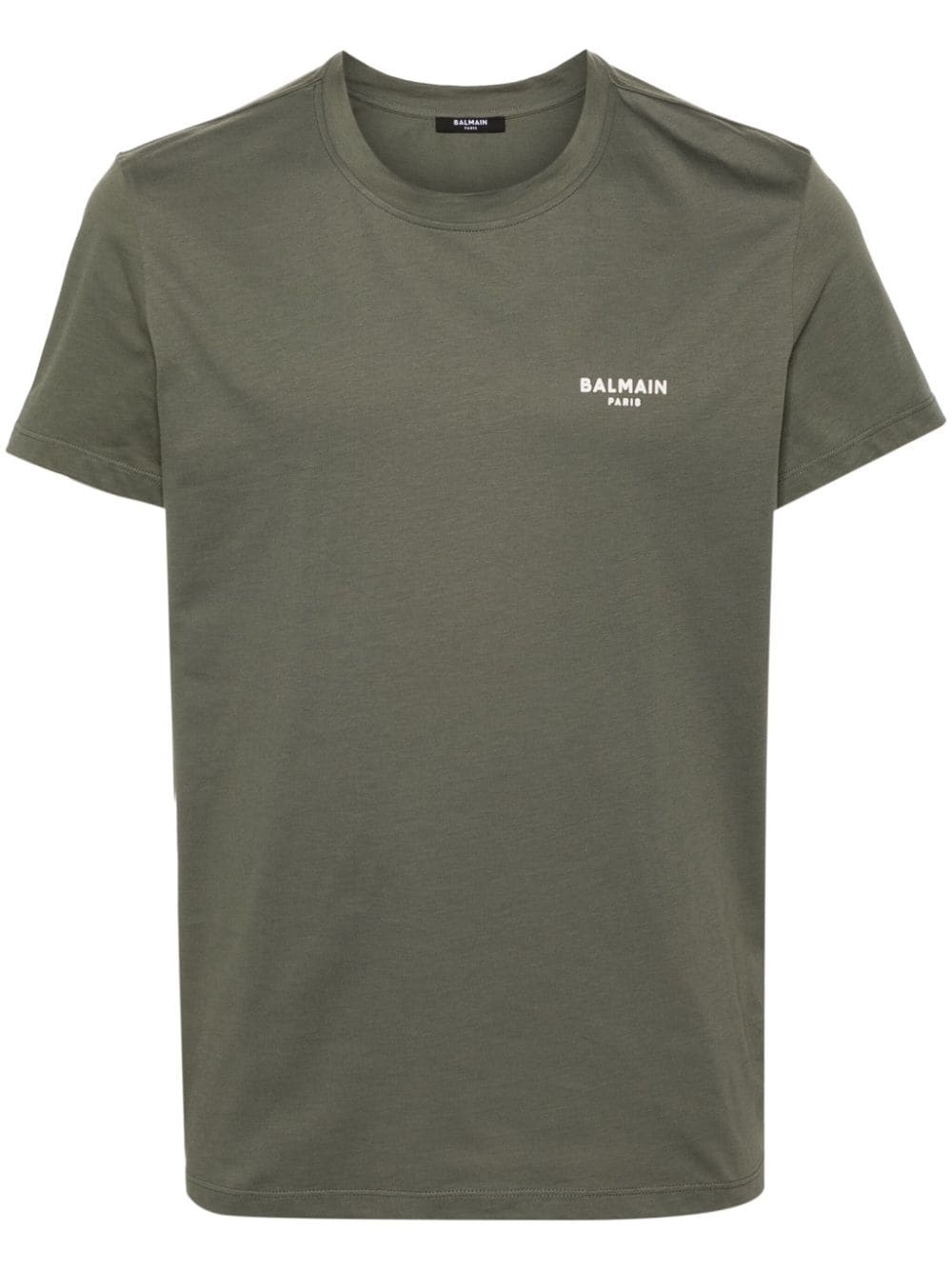 logo-raised cotton T-shirt - 1