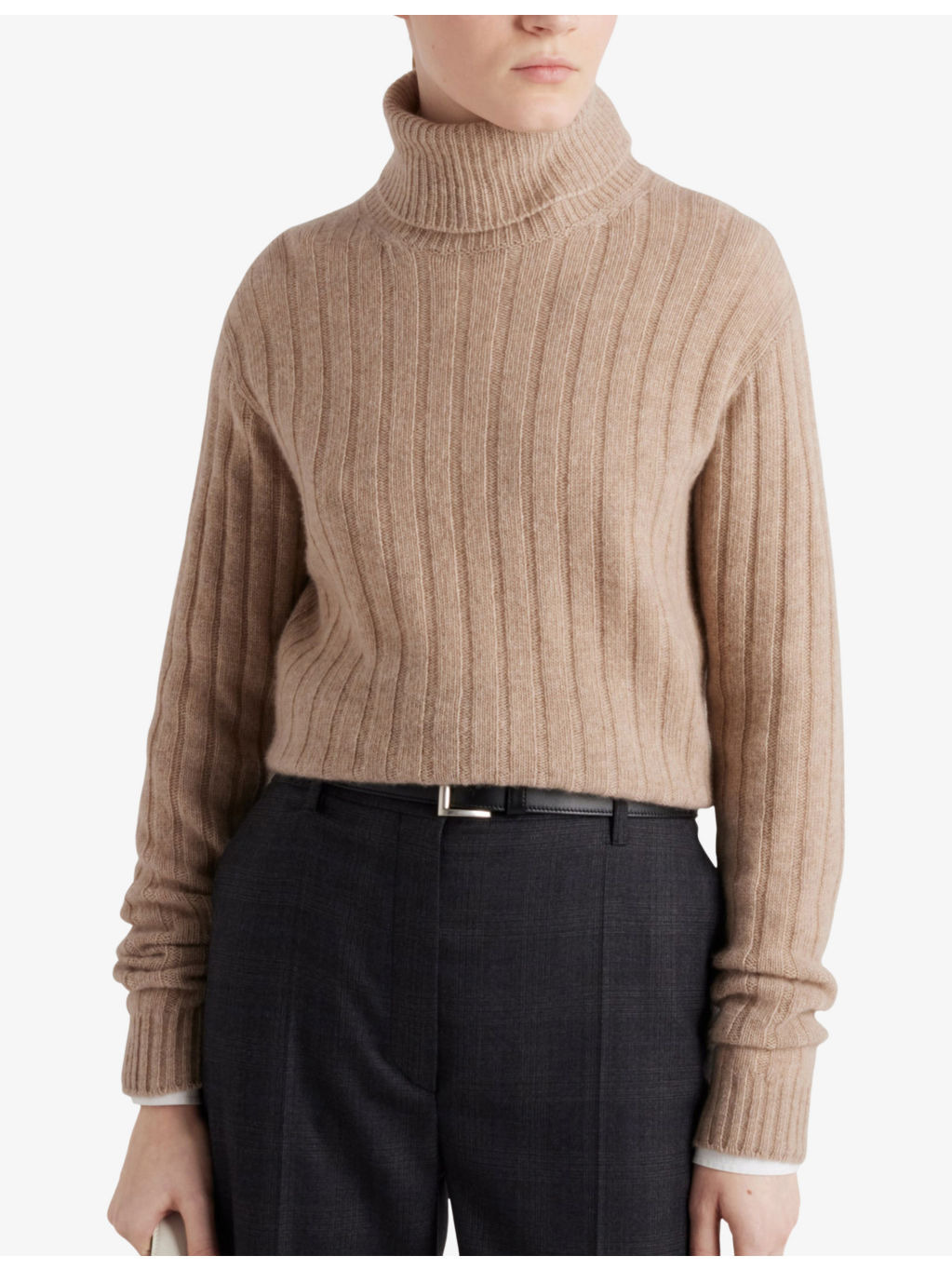 Turtleneck Ribbed Cashmere Jumper - 3