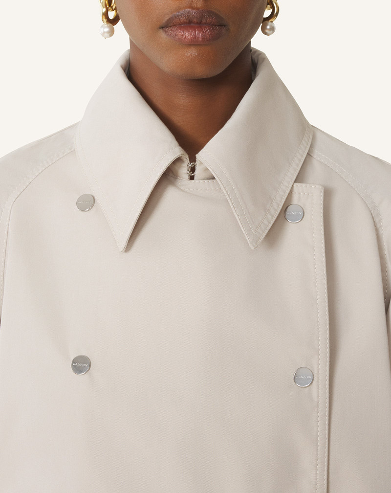 WHITE COTTON TRENCH COAT 6