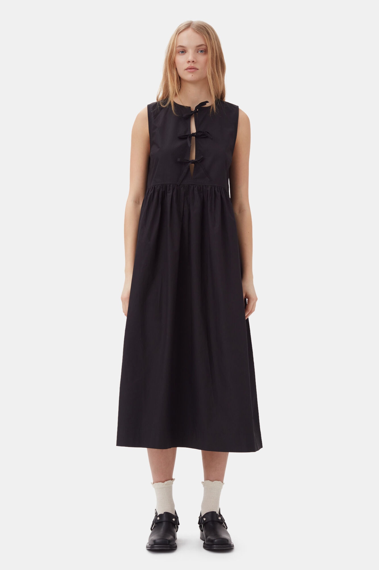COTTON POPLIN MIDI DRESS - 2