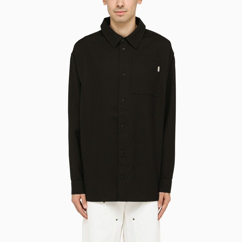 Classic black wool shirt - 1