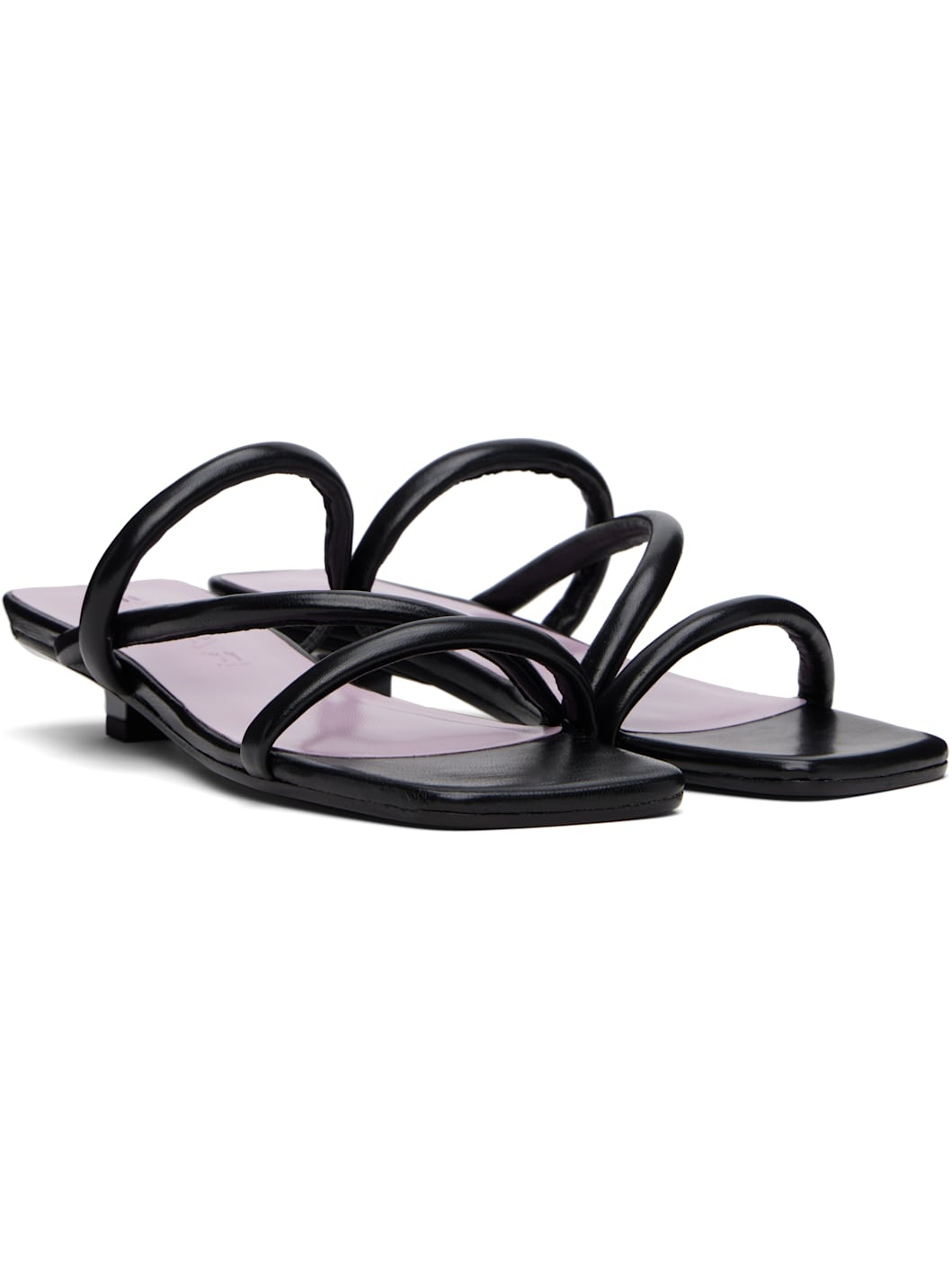 Black Morena Nappa Leather Heeled Sandals - 4