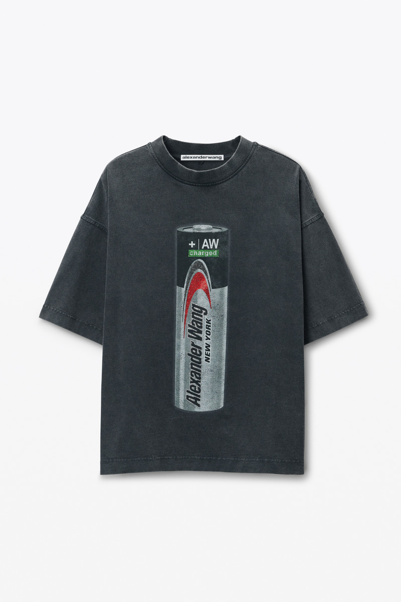 Unisex Battery Logo-Print Graphic T-Shirt 1