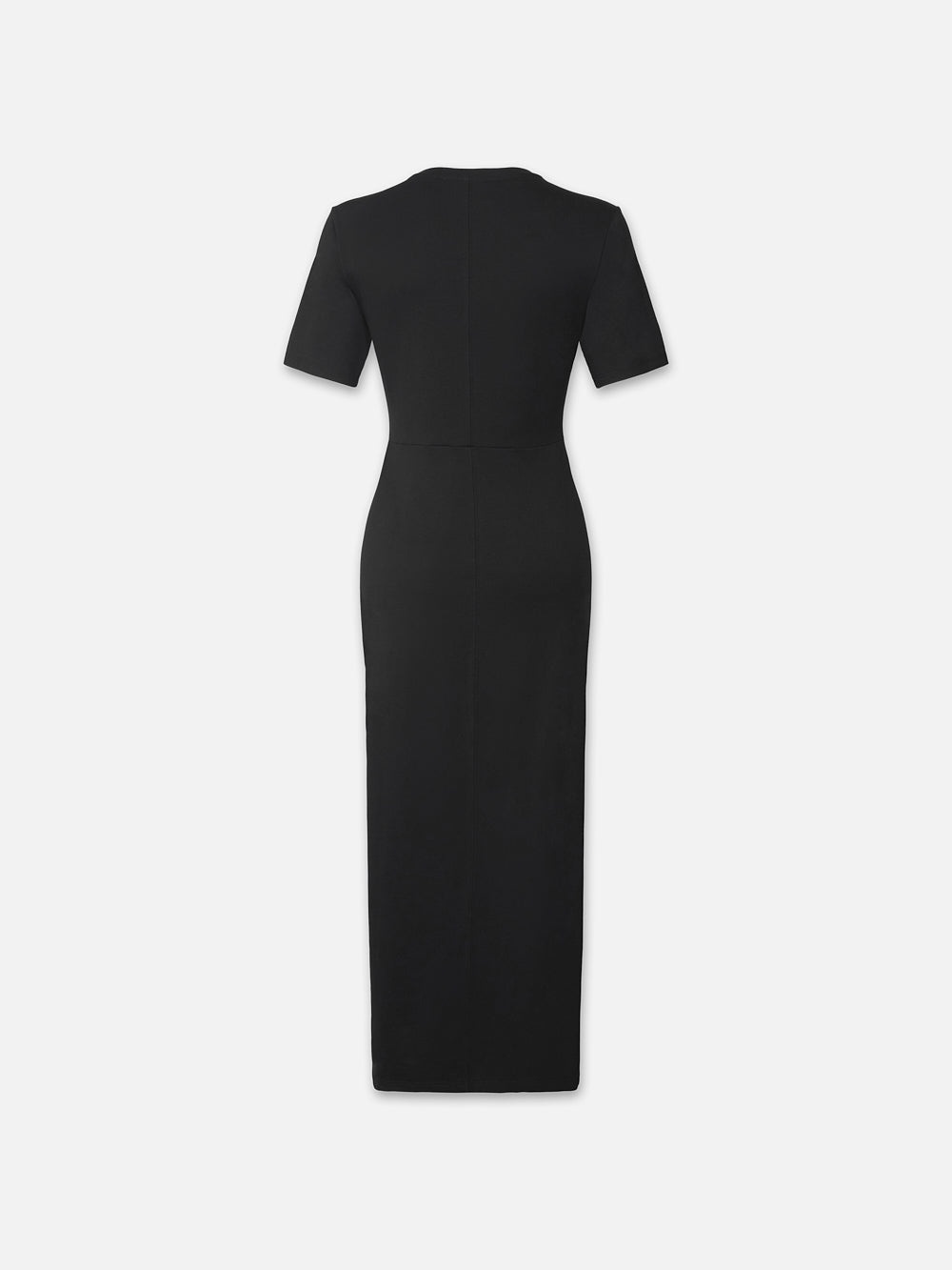 Ruched Front Tie Dress in Black - 4