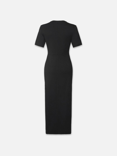 FRAME Ruched Front Tie Dress in Black outlook