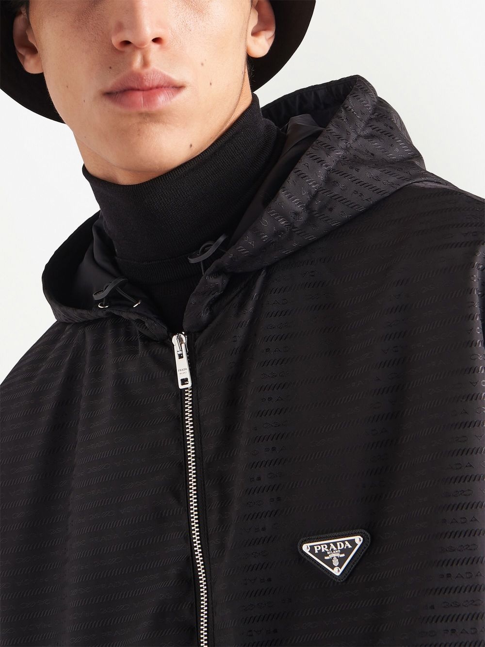 logo-print hooded jacket - 4
