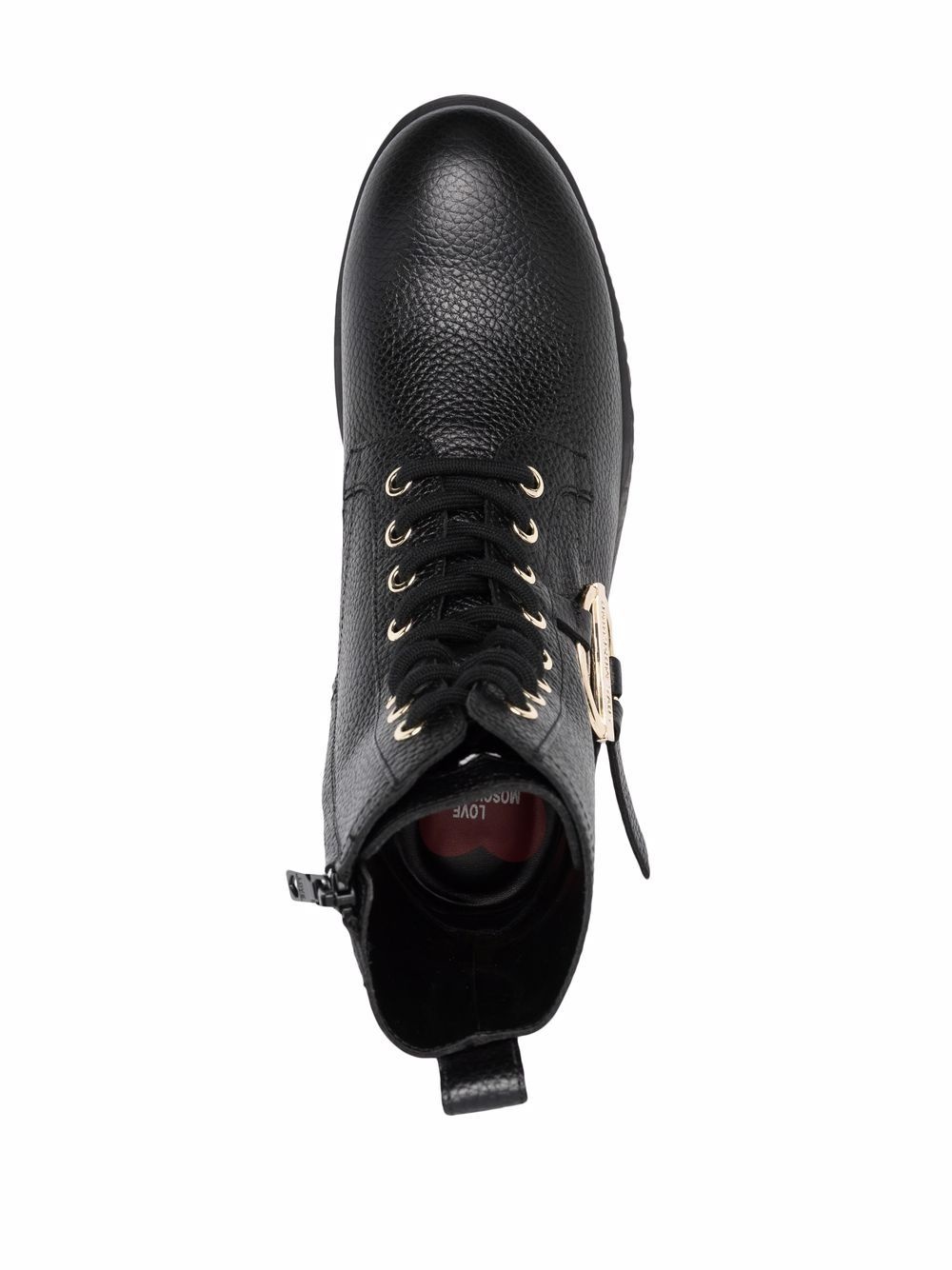 logo-plaque lace-up boots - 4