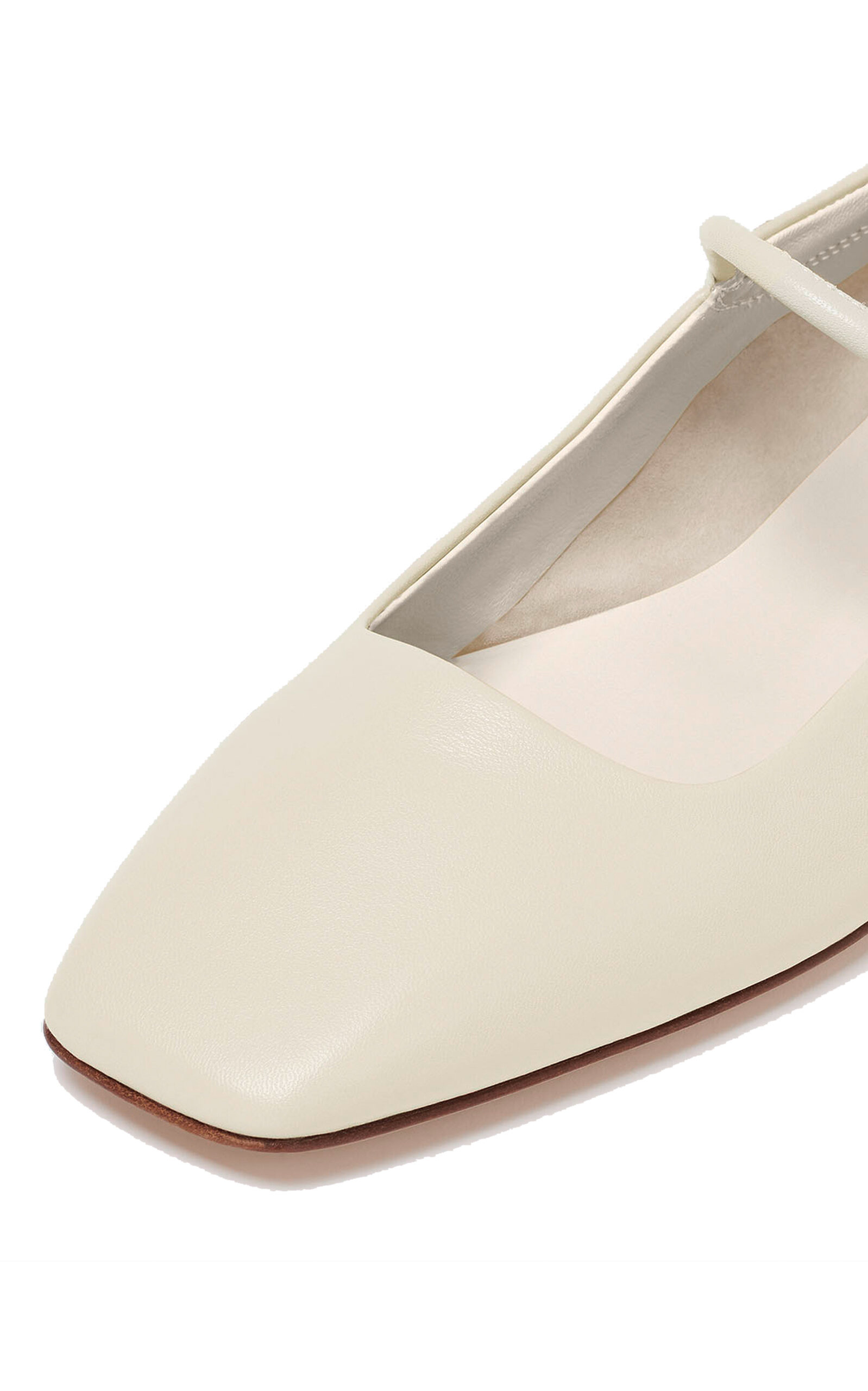 Uma Nappa Leather Mary Jane Flats ivory - 5