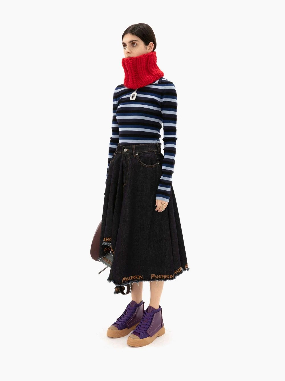ASYMMETRIC LOGO HEM SKIRT - 3