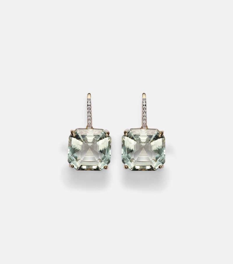 14kt gold earrings with amethysts and diamonds 1