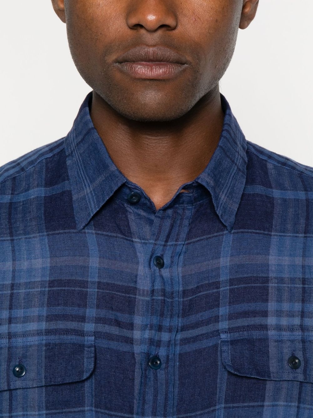 plaid linen shirt - 5