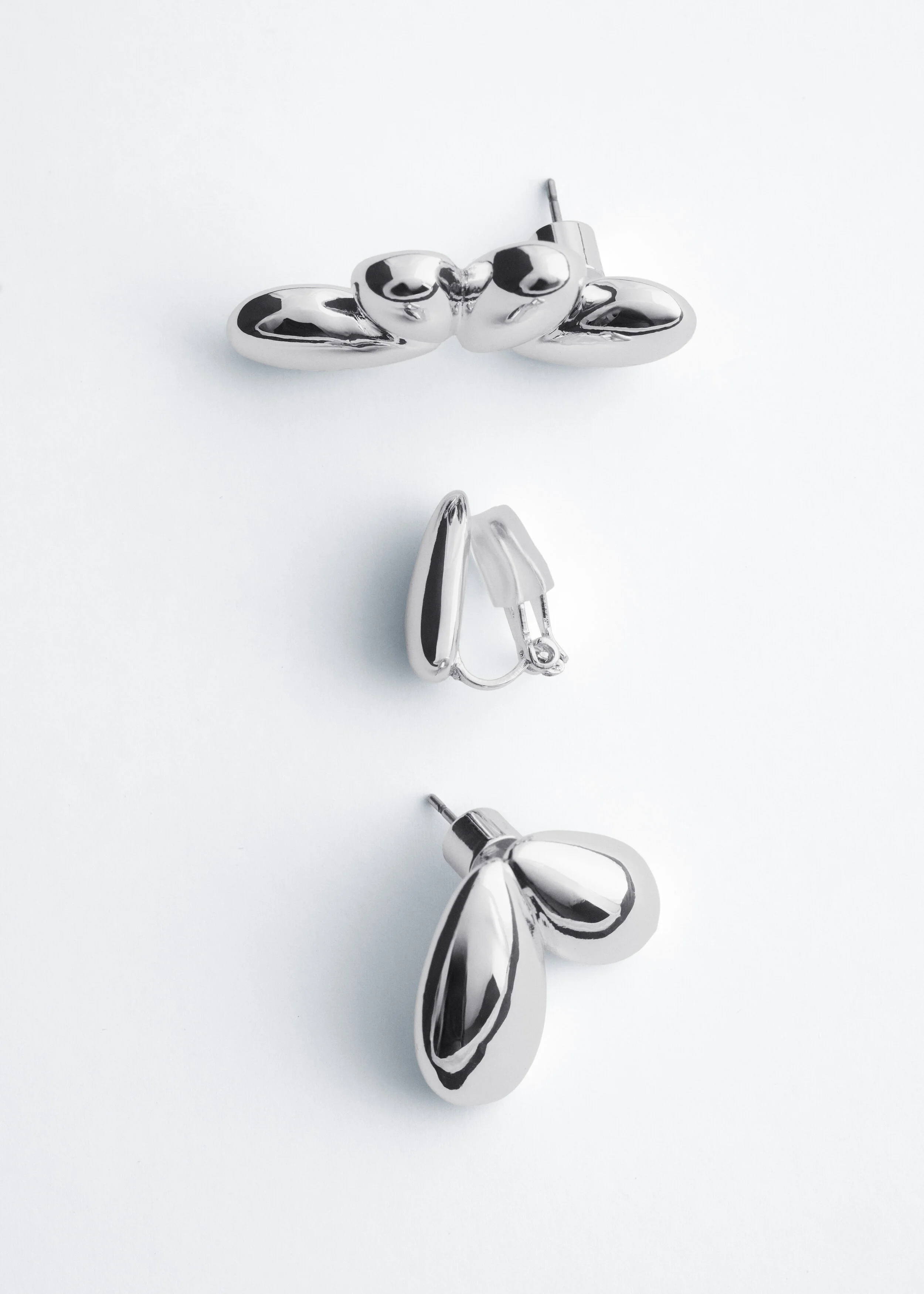 Sculptural Brass Earring Set - 1