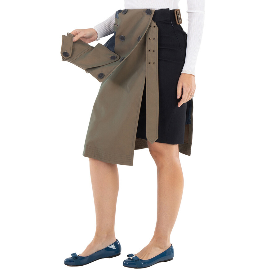 Kolor Ladies Trench Detail Patchwork Skirt - 4