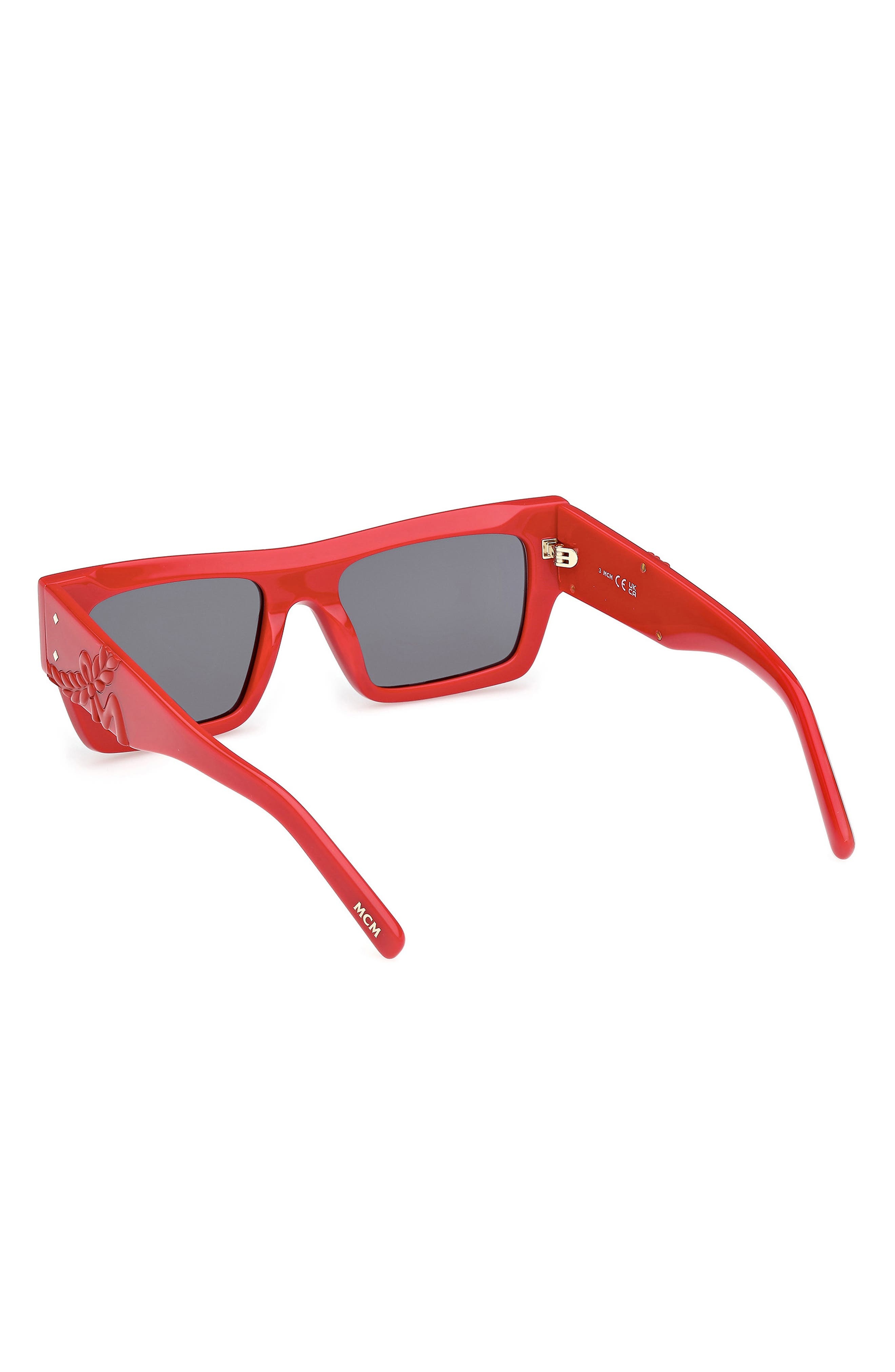 MCM 53mm Navigator Sunglasses in Shiny Red /Smoke at Nordstrom - 4