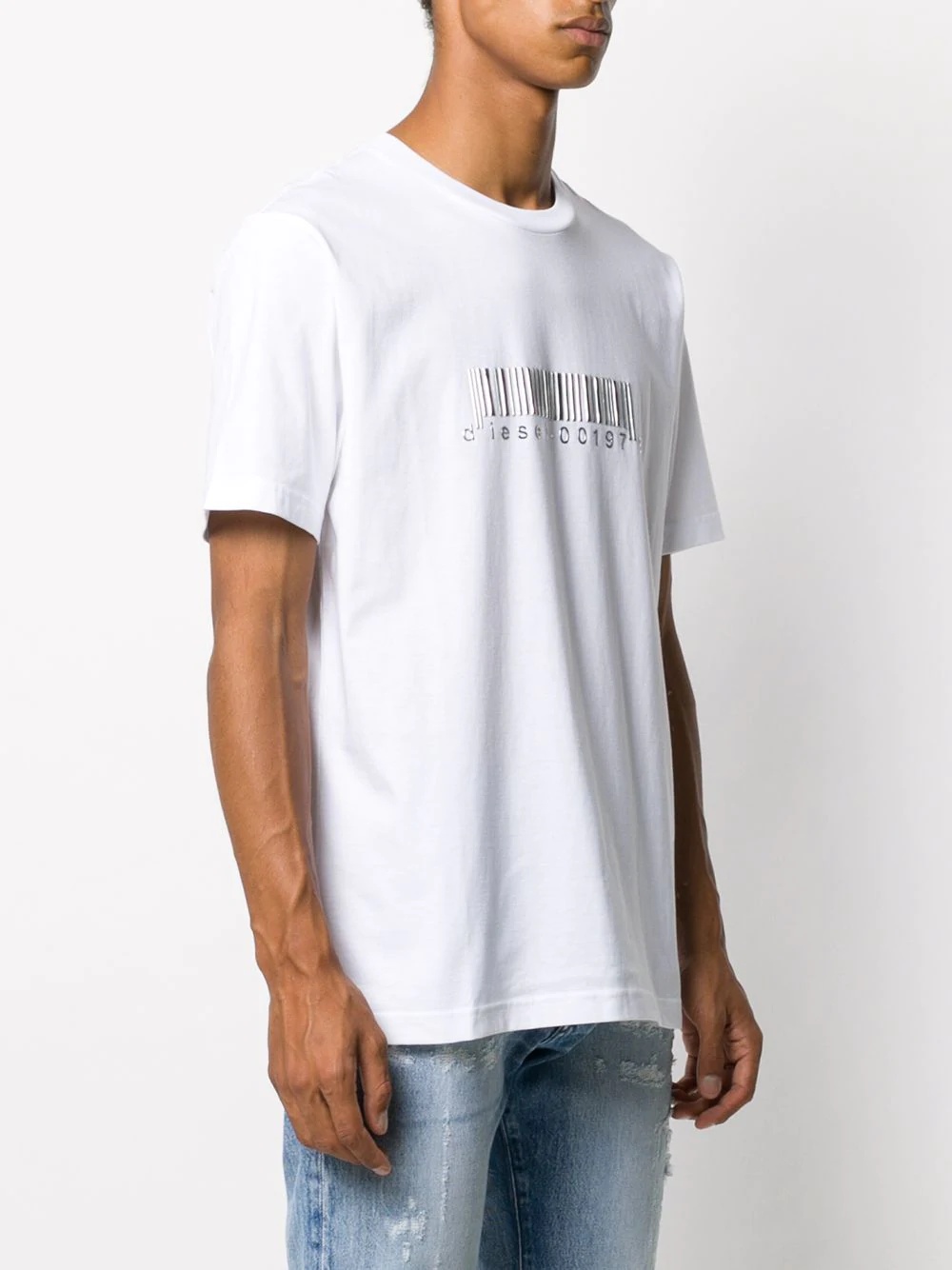 t-shirt with silver barcode print - 3