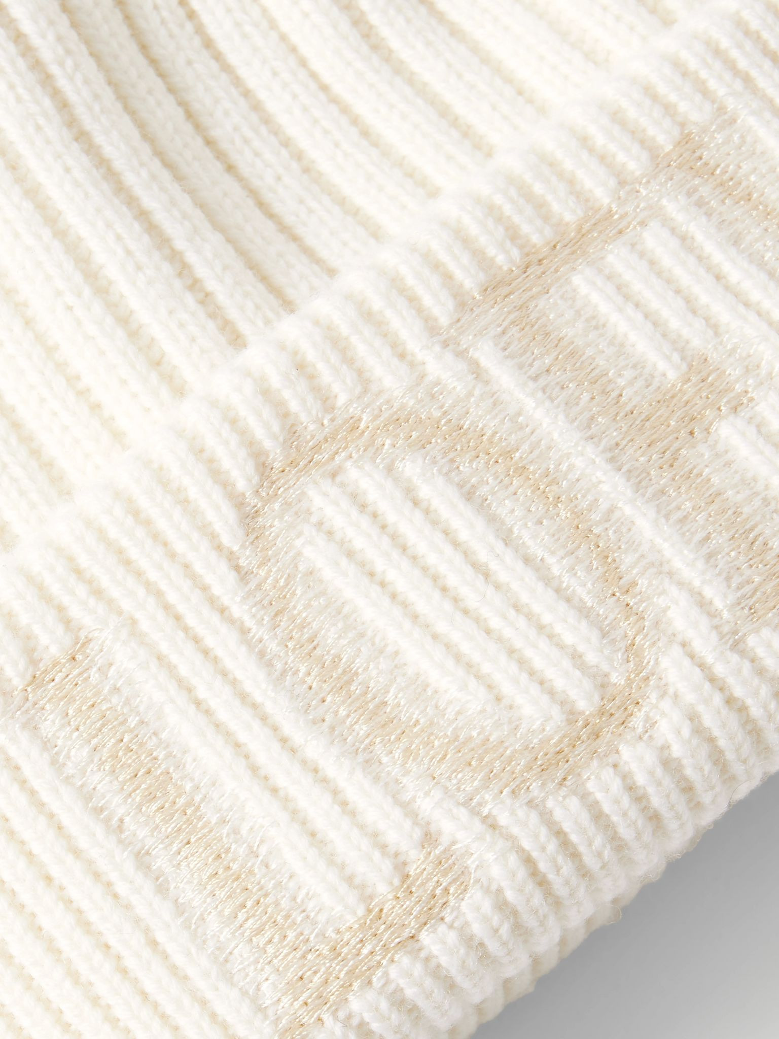 Embroidered wool beanie White - 3