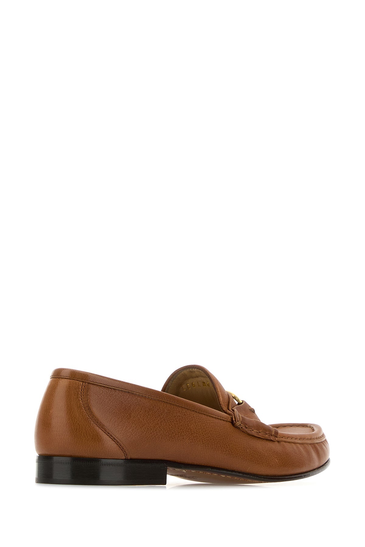 Brown leather VLogo loafers - 3