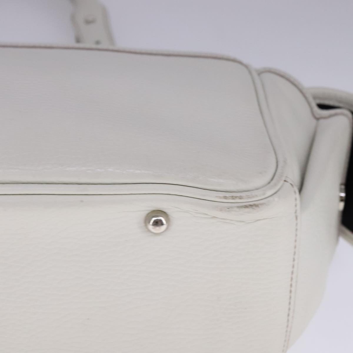 Burberry Hand Bag Leather White Silver - 14