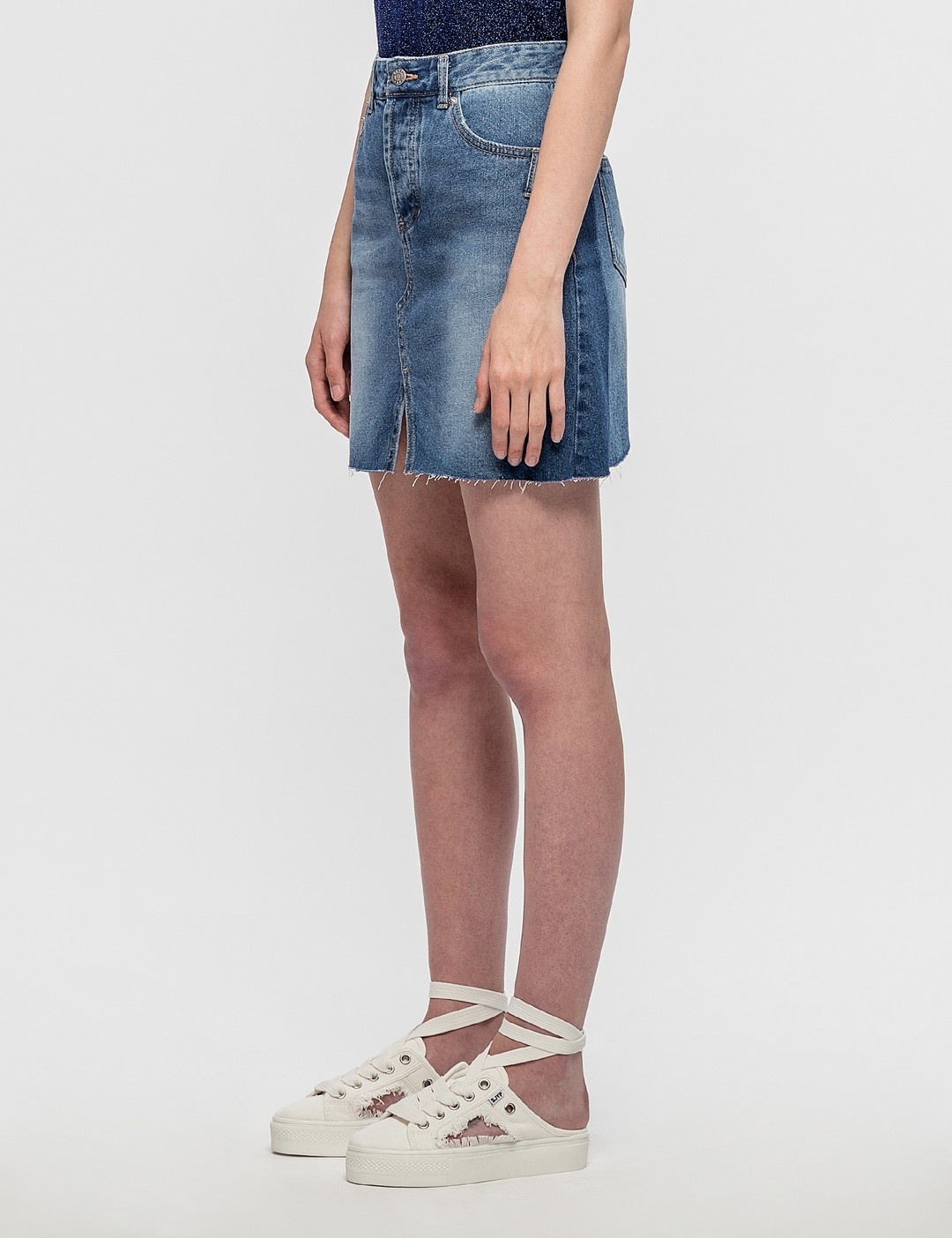 CUT OFF DENIM SKIRT - 2