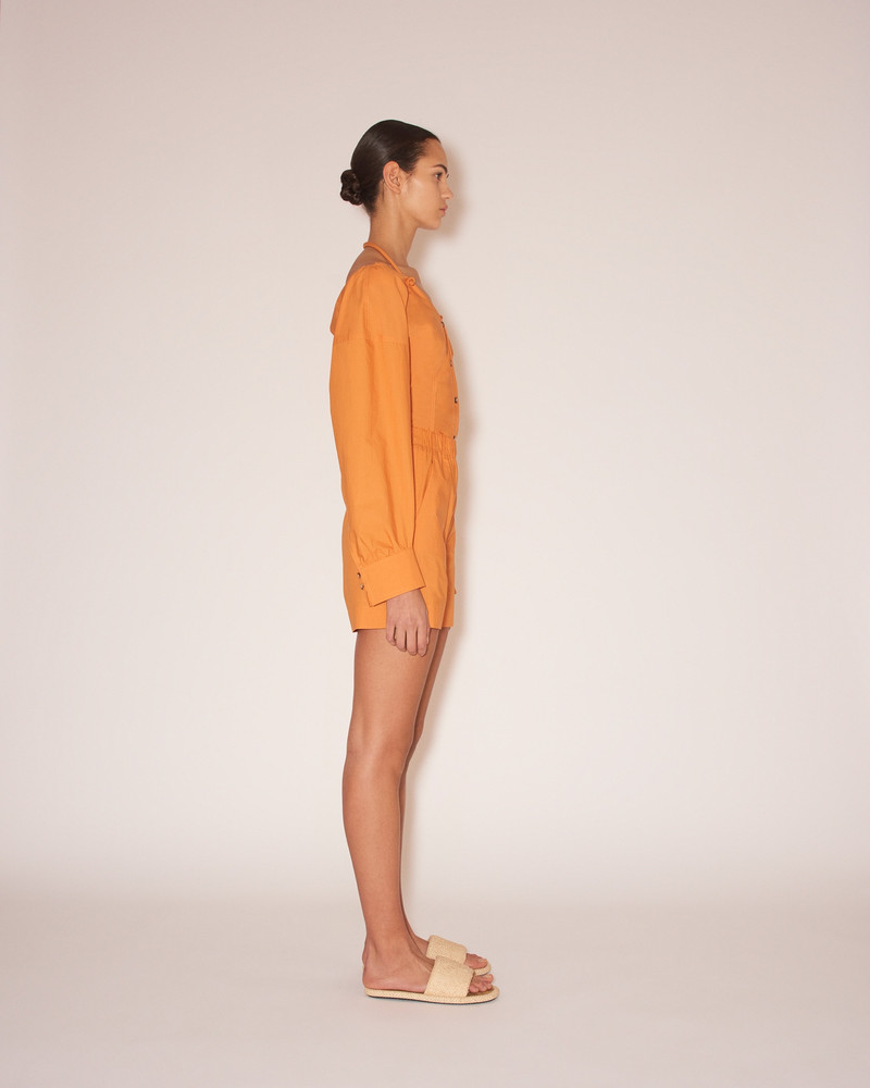 MEGAN - Light poplin shorts - Orange 4