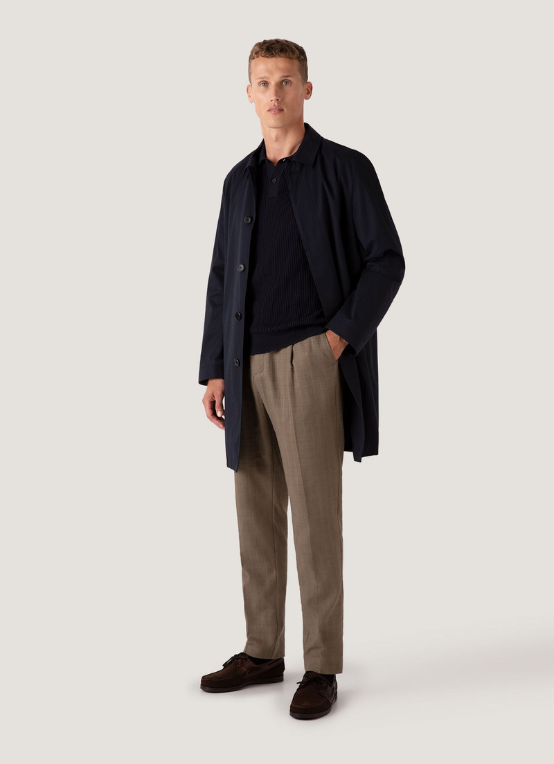 Sunspel Linear Mesh Knit Polo Shirt outlook