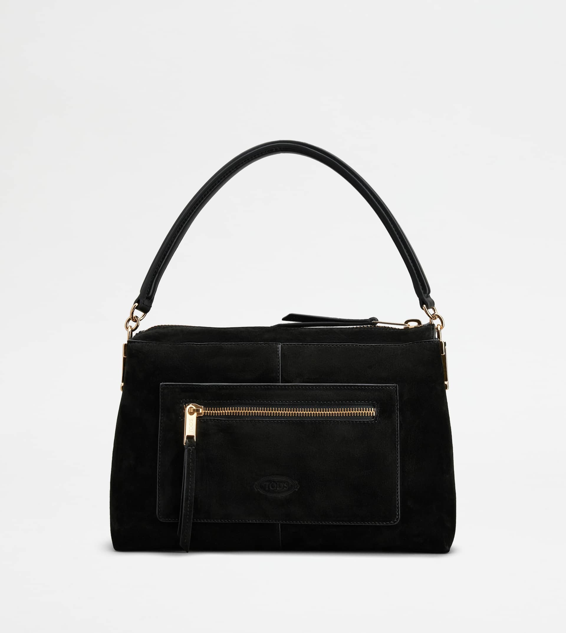 TOD'S T CASE BAULETTO IN SUEDE SMALL - BLACK - 4