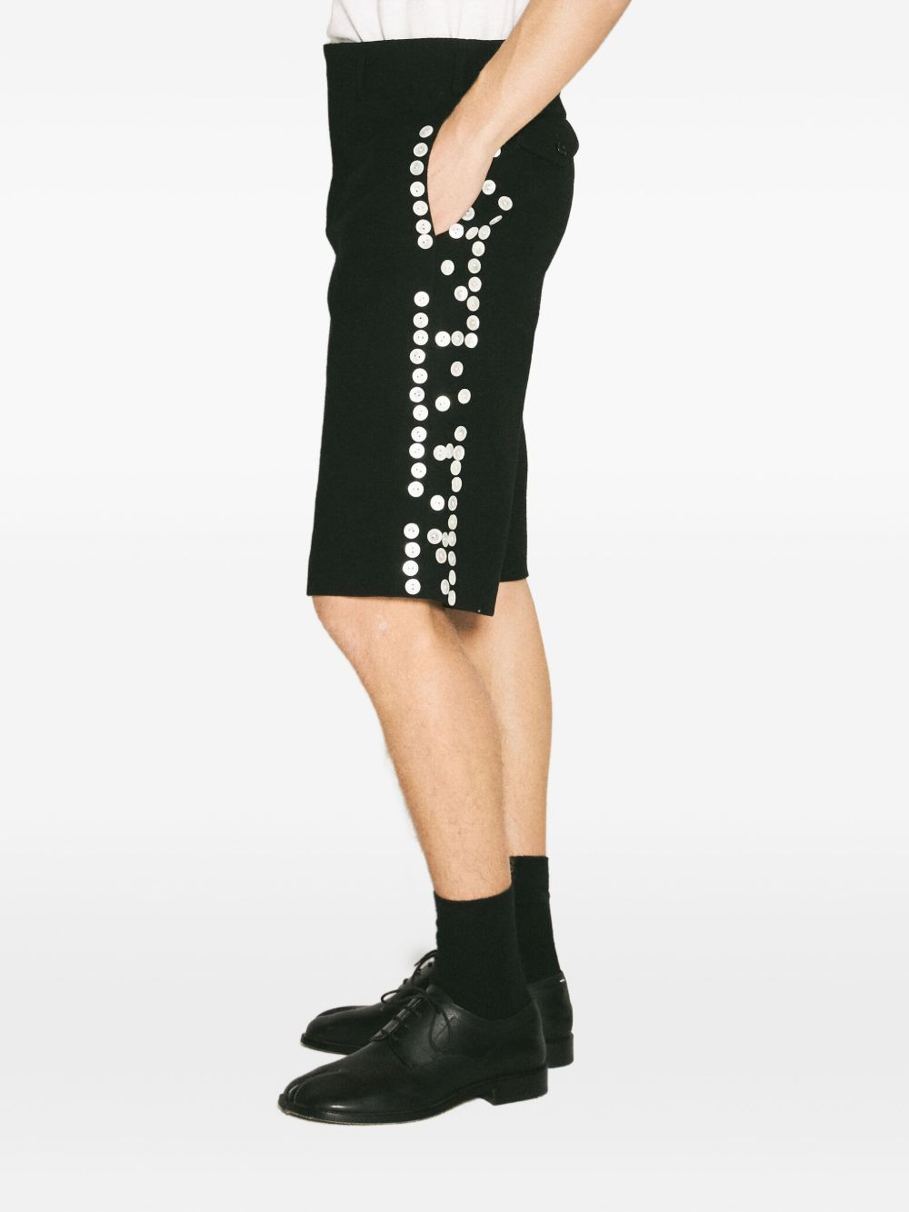 button-embellished shorts - 3