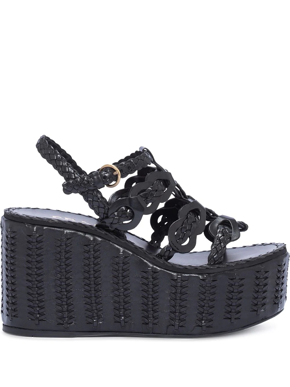 95mm woven wedge sandals - 1