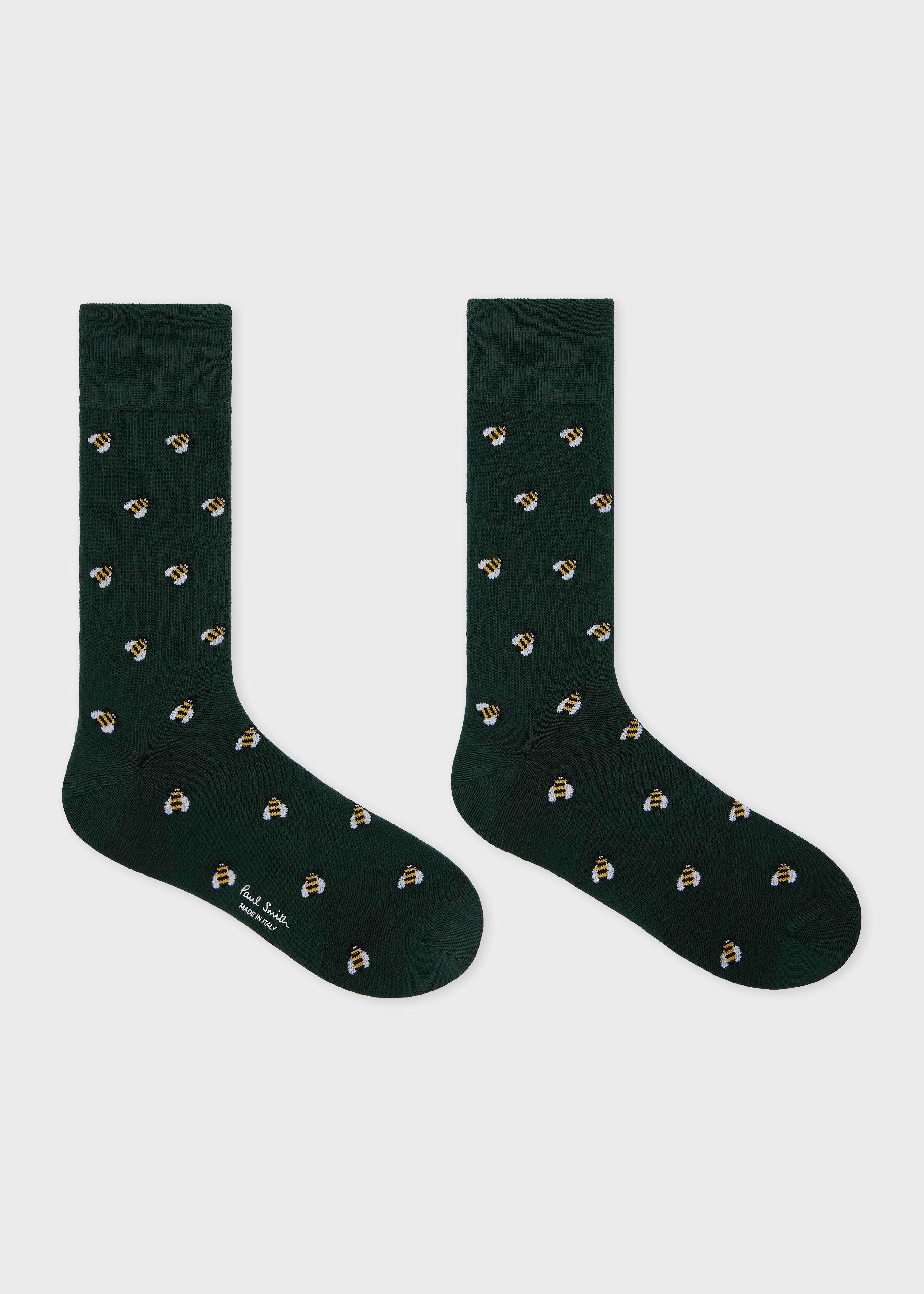 Dark Green 'Bee' Pattern Socks - 2