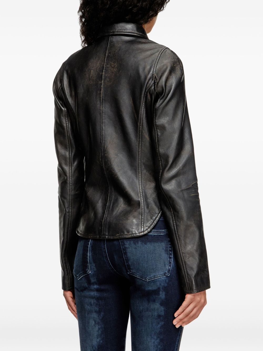 L-Egrad zip-front shearling jacket - 4