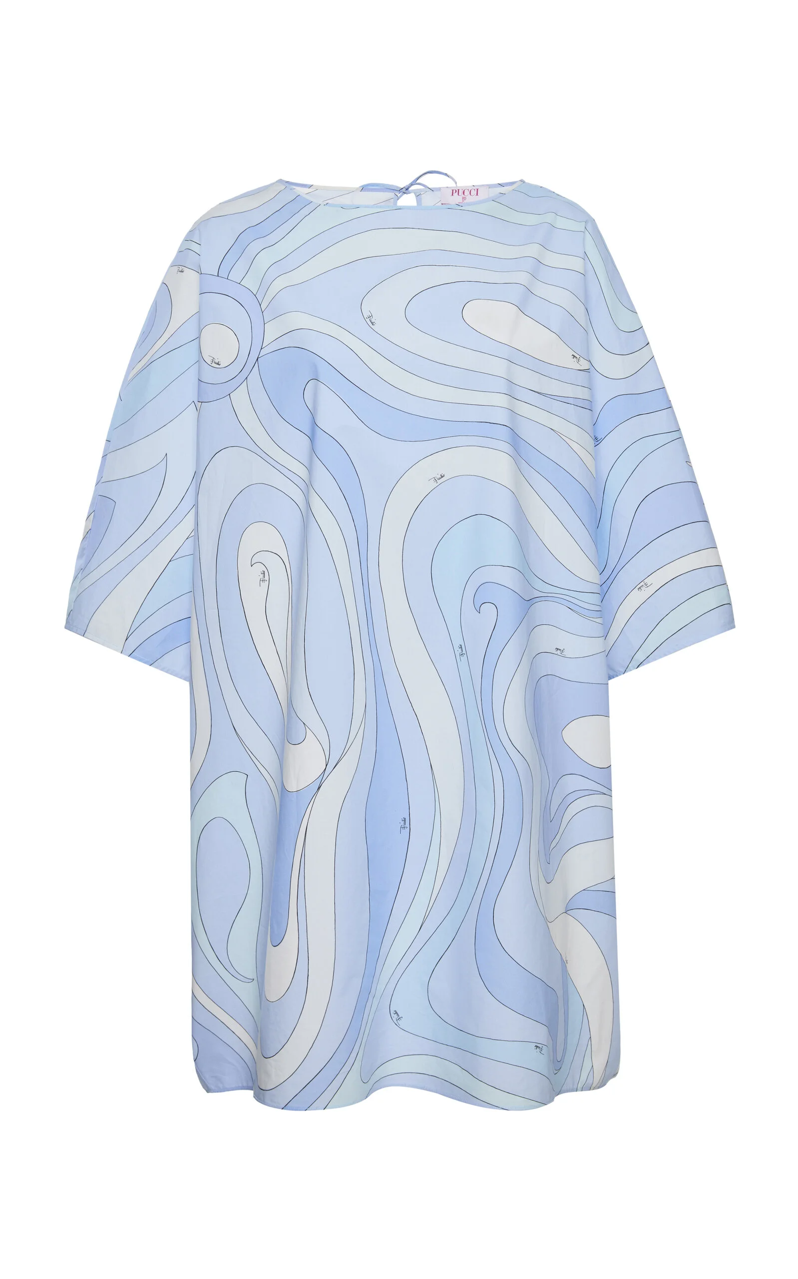 Draped Cotton Caftan blue - 1