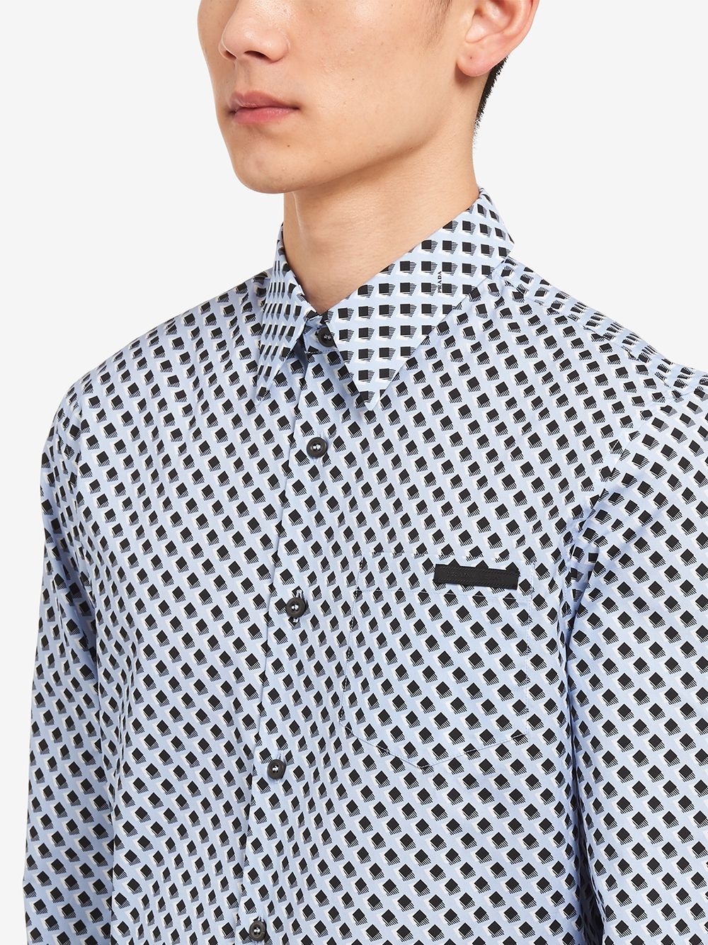 geometric print shirt - 5