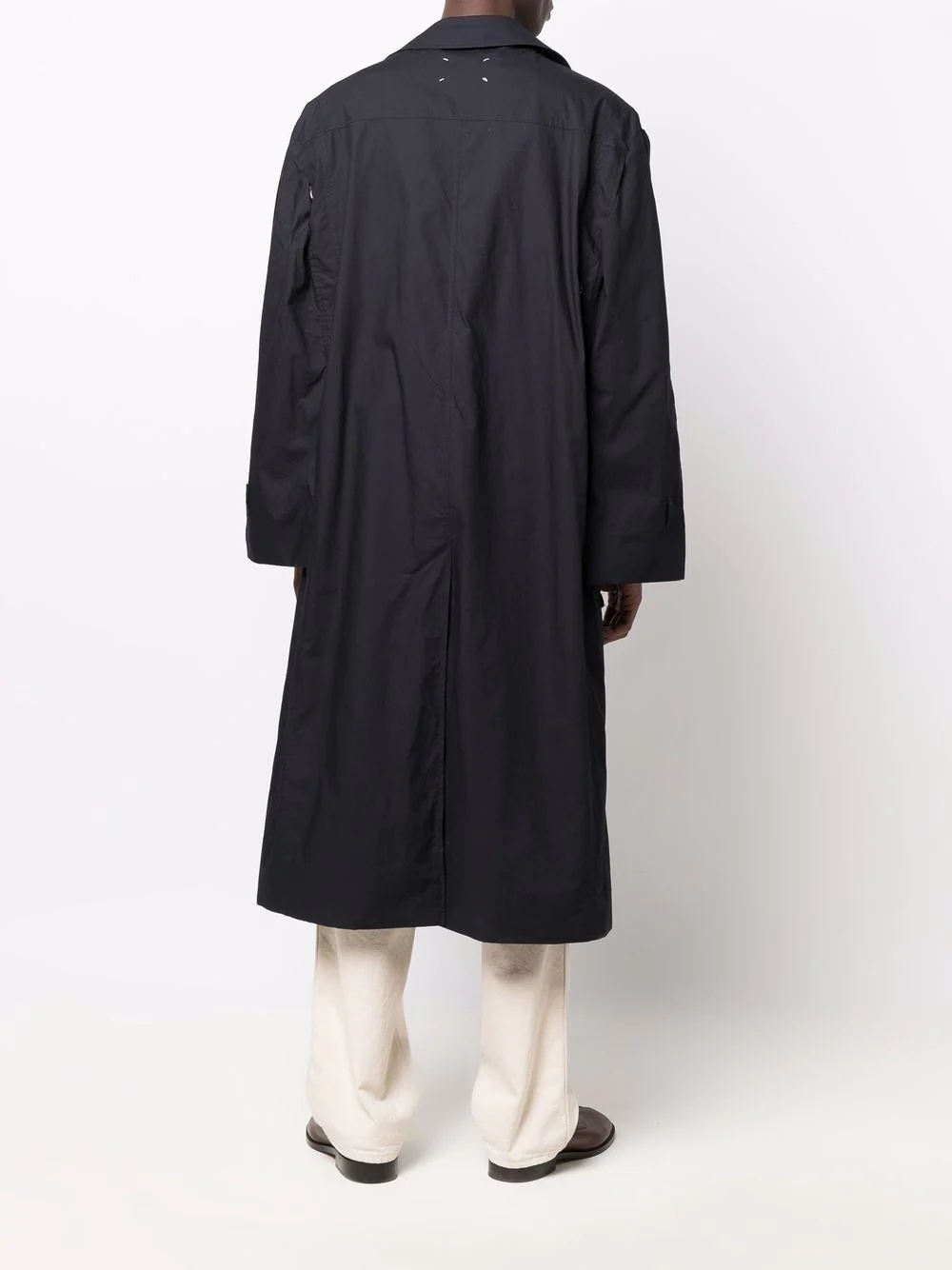 layered cotton trench coat - 4
