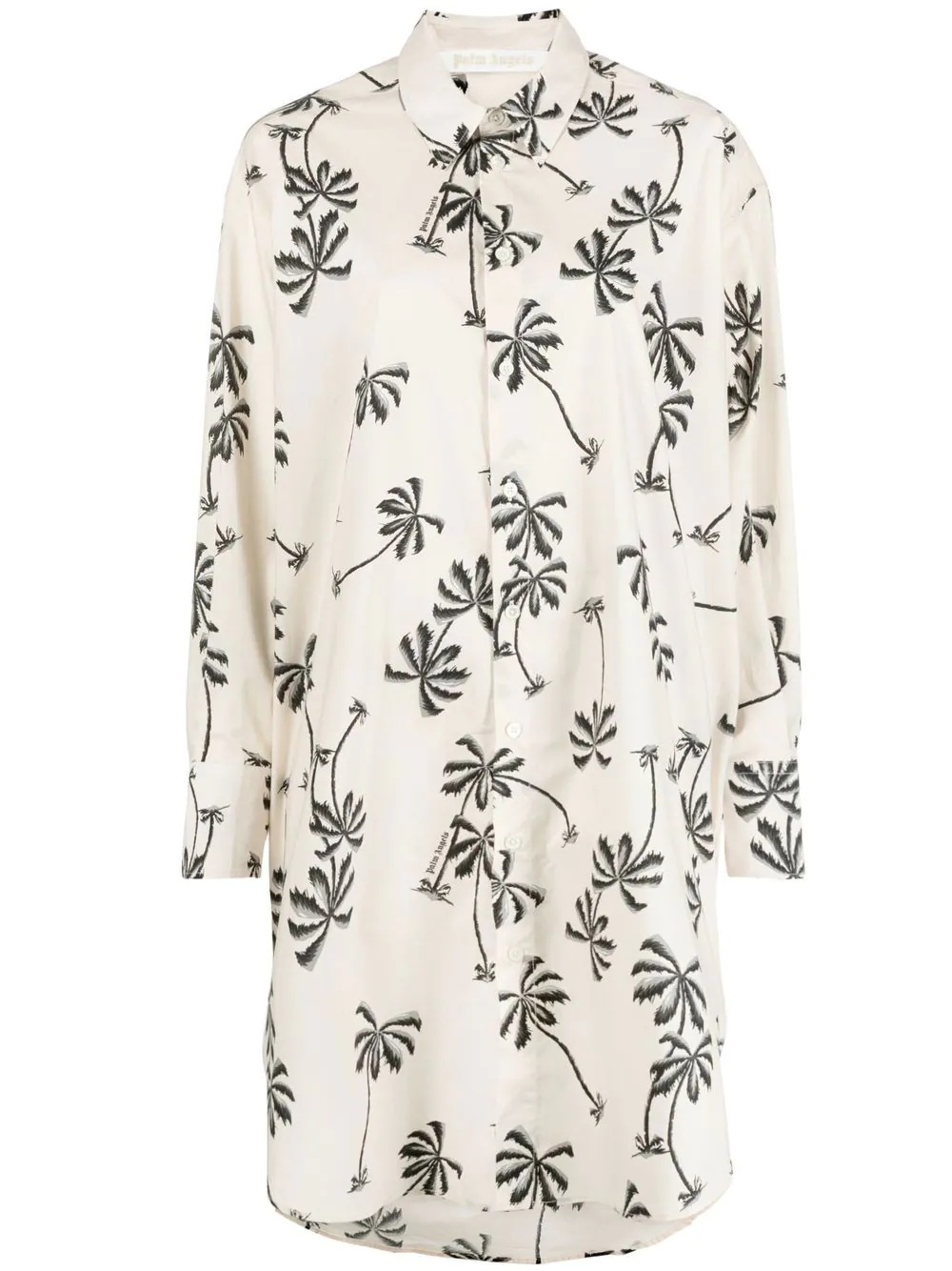graphic-print cotton shirt dress - 1