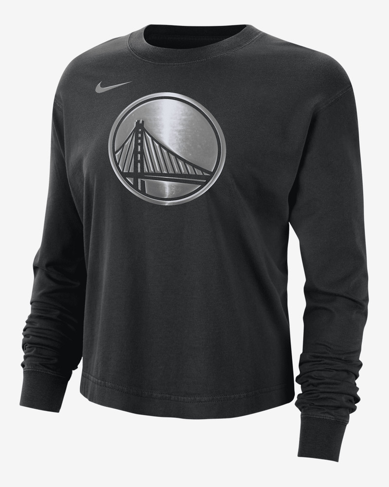 Golden State Warriors Courtside Women's Nike NBA Shine Boxy Long-Sleeve T-Shirt 1