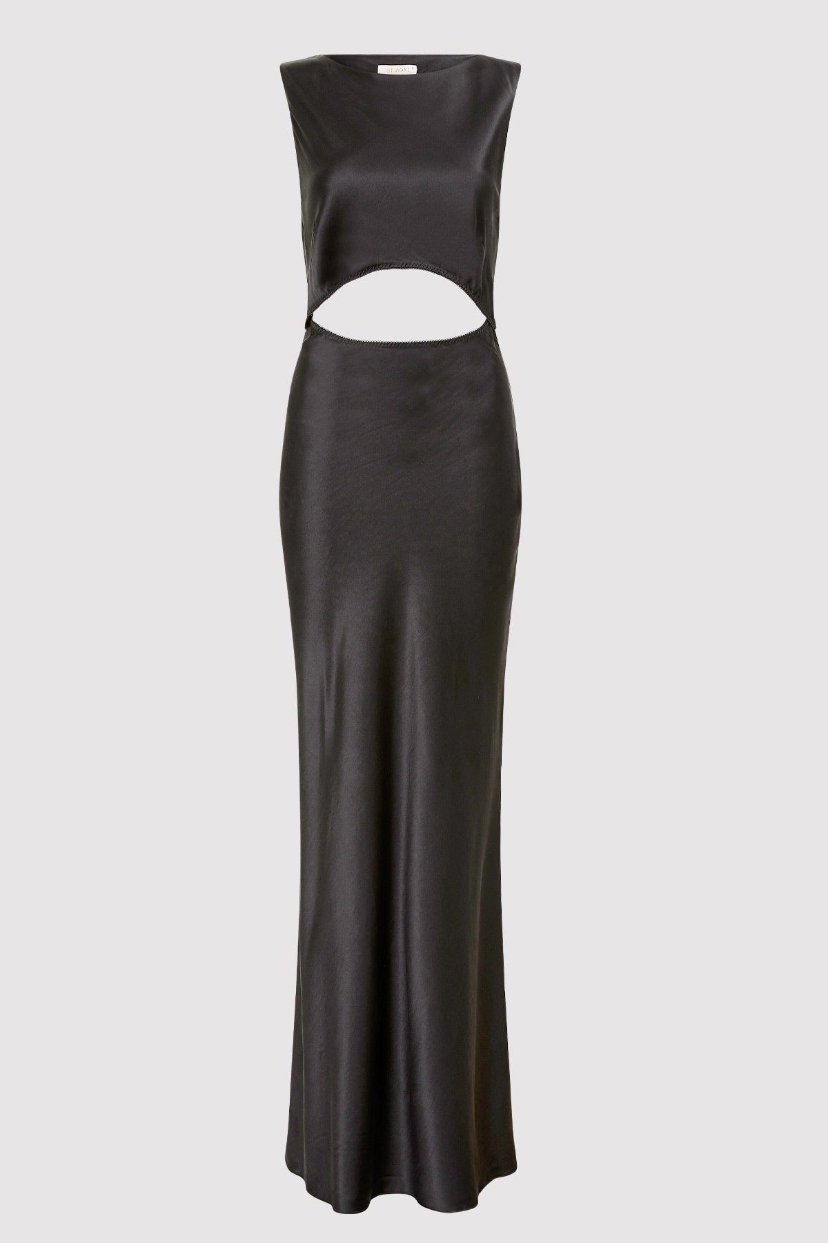 Soft Silk Cut Out Dress - Washed Black - 5