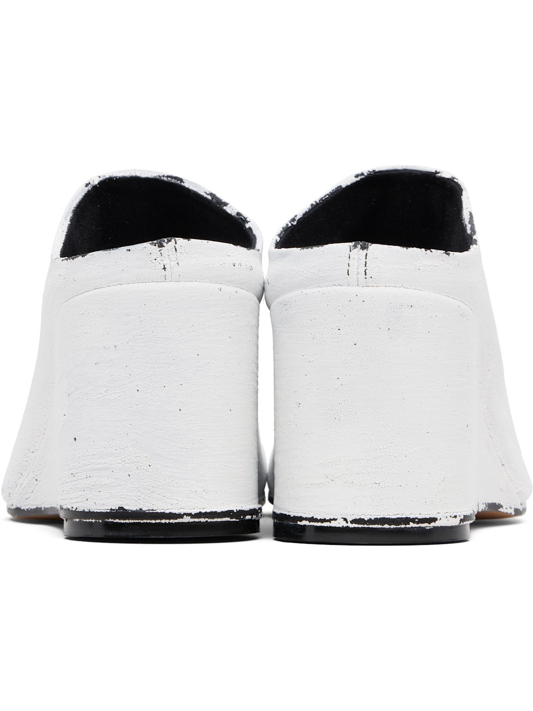 White & Black Anatomic Slipper Mules - 2