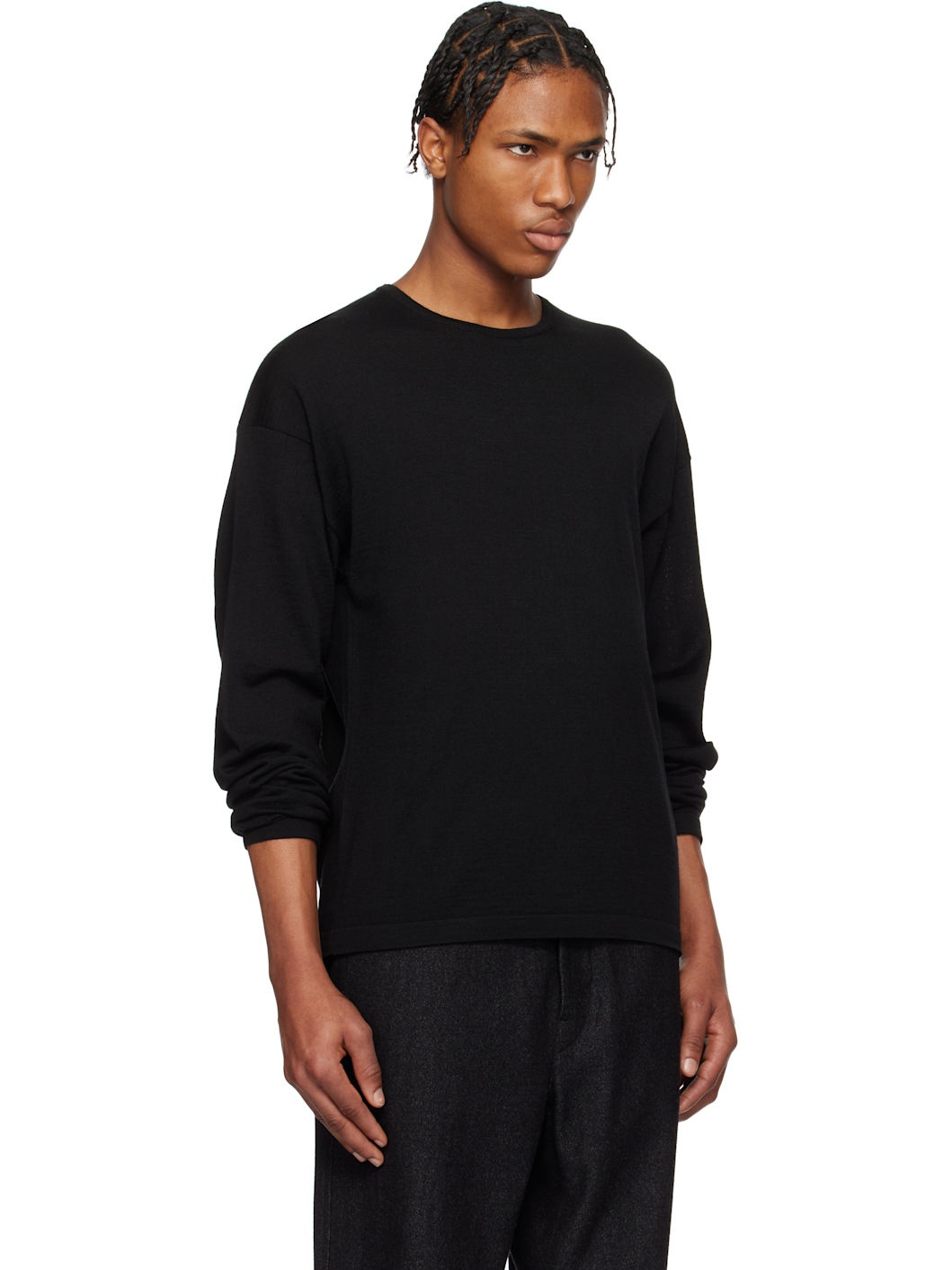 Black Crew Neck Sweater - 2