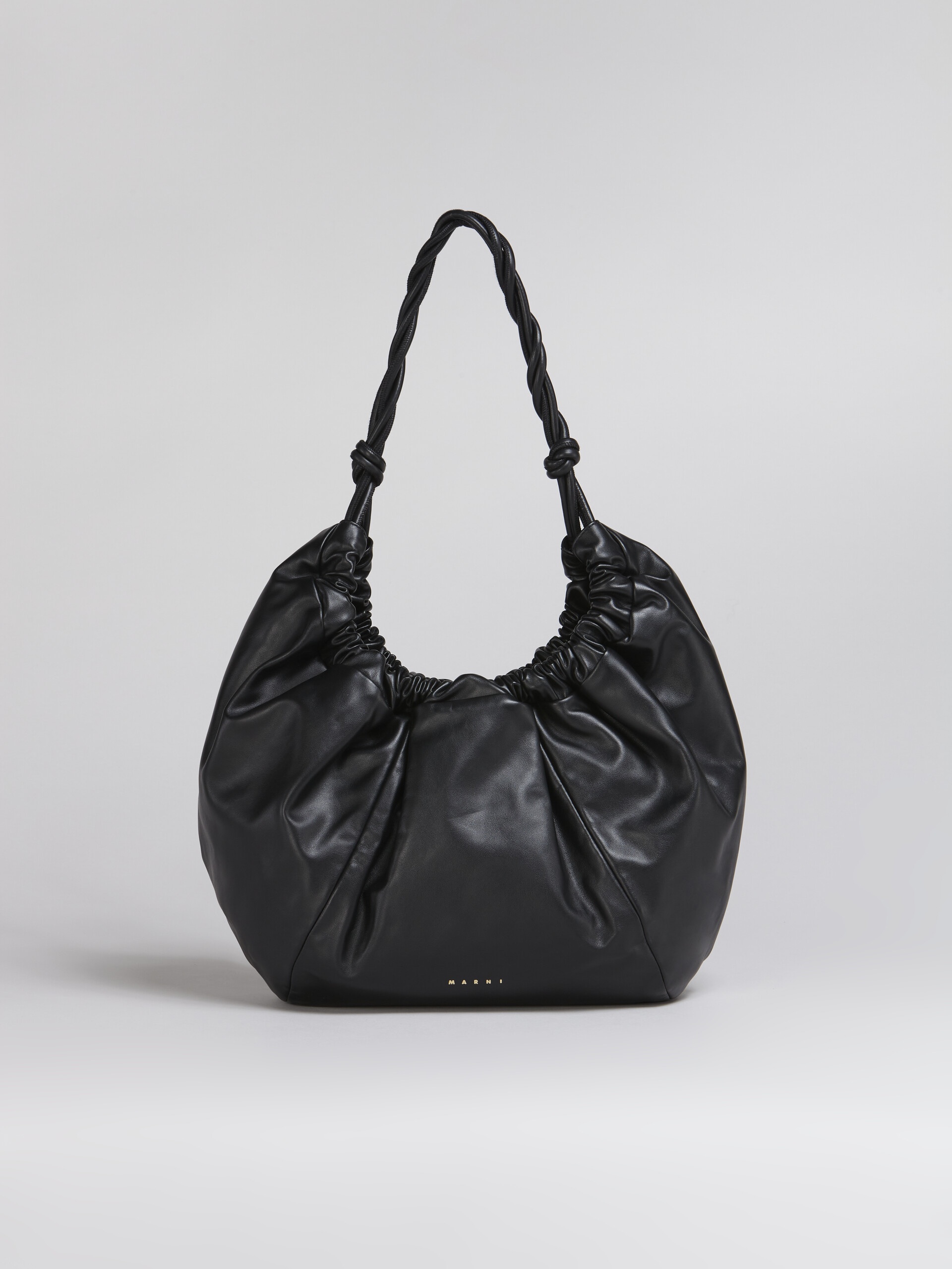 BLACK TWIRL HOBO BAG IN CALFSKIN - 1