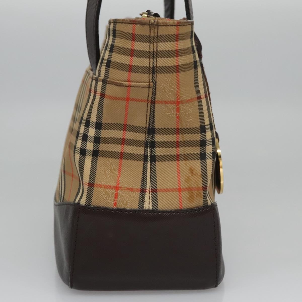 Burberry Nova Check Hand Bag Canvas Beige - 4