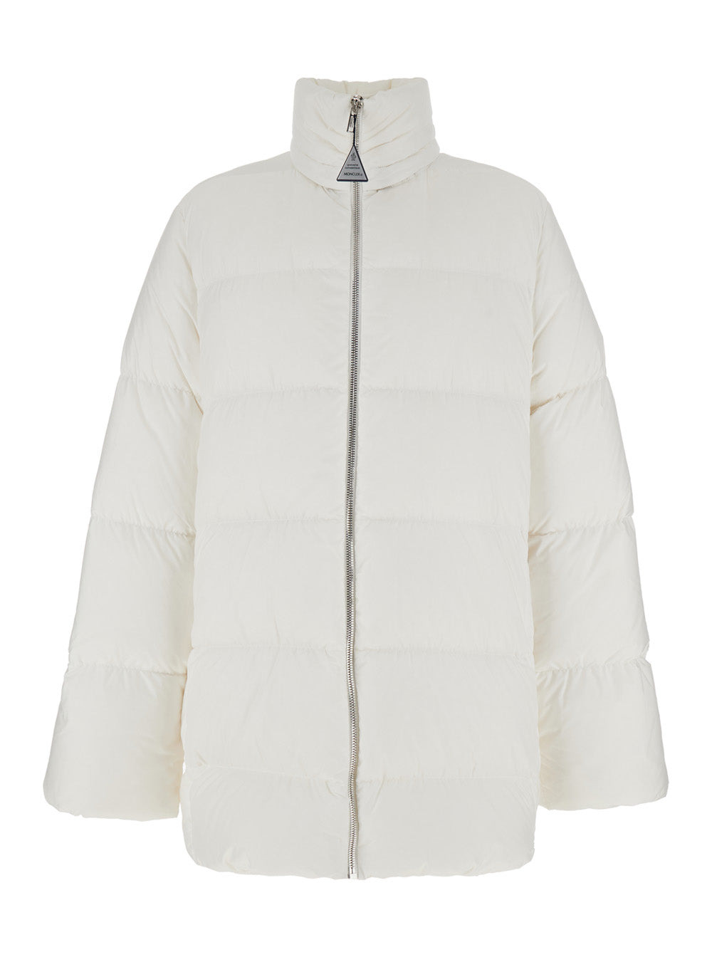 Rick Owens X Moncler Women 'Cyclopic' White Down Jacket With Removable Hood And Logo Patch In Tech F - 4