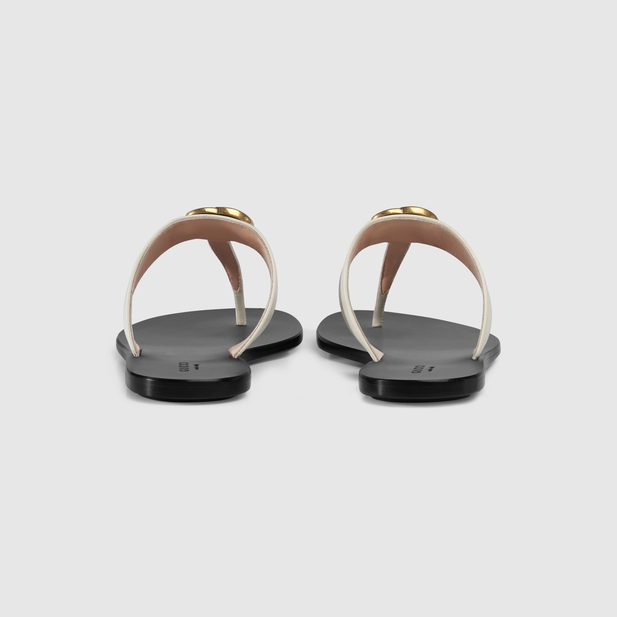 Leather thong sandal with Double G - 5