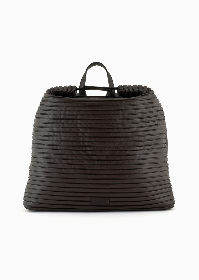 Backpack in pleated nappa leather 1