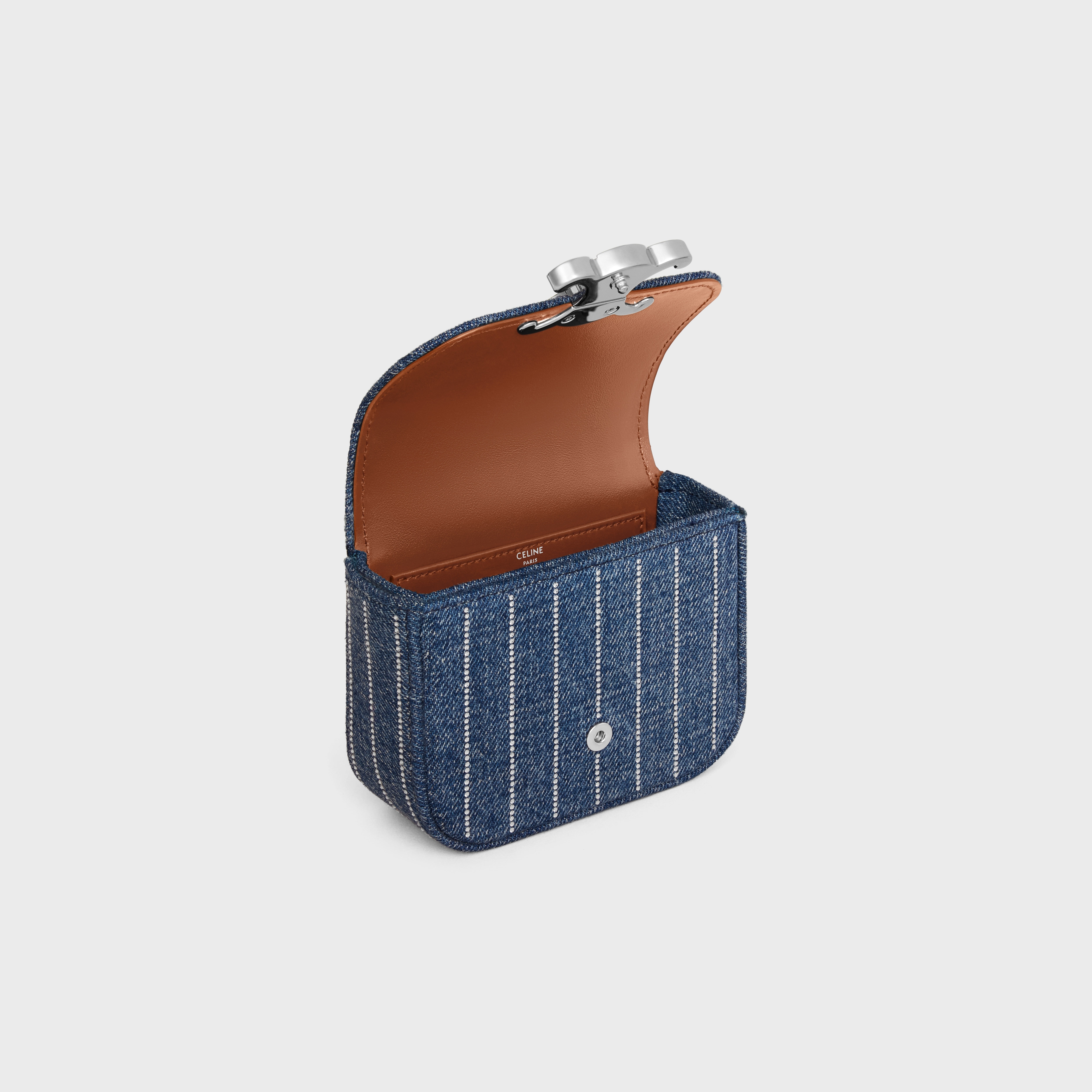MINI CHAIN CLAUDE IN STRIPED DENIM WITH STRASS - 4