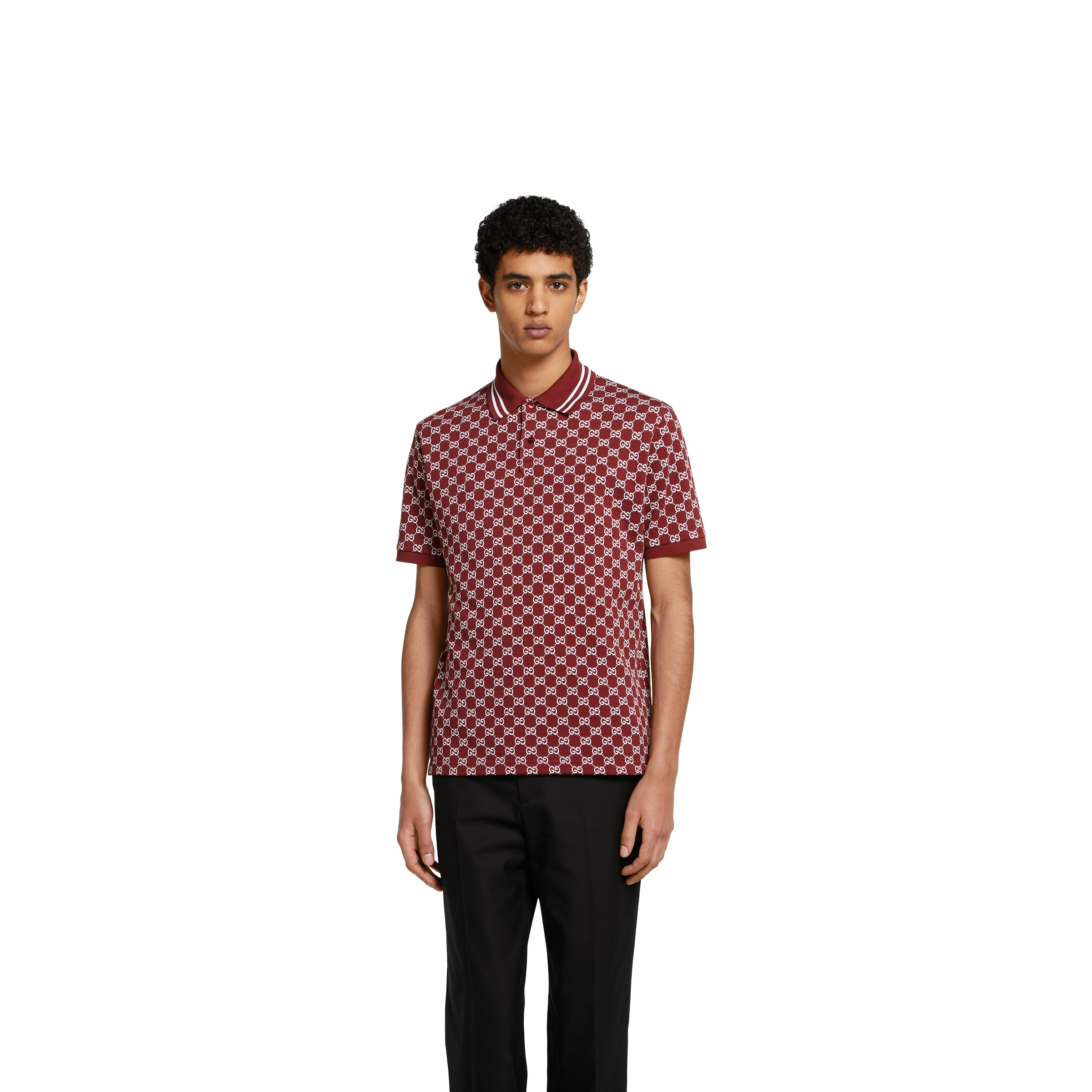 GG cotton piquet jacquard polo shirt - 3