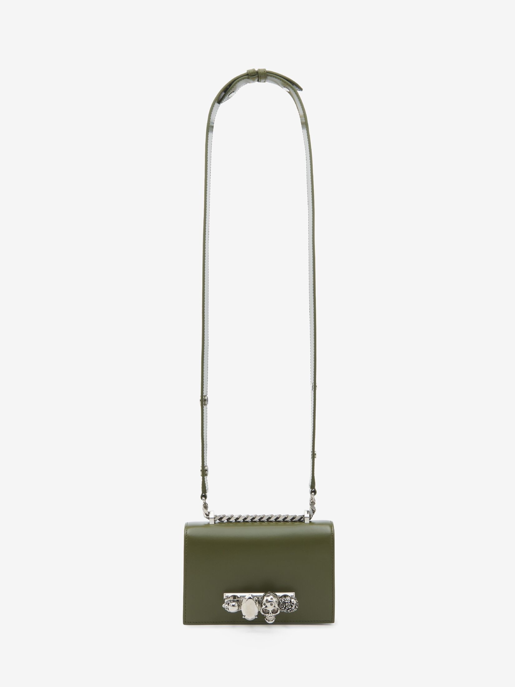 Women's The Biker Mini Jewelled Satchel in Khaki - 6