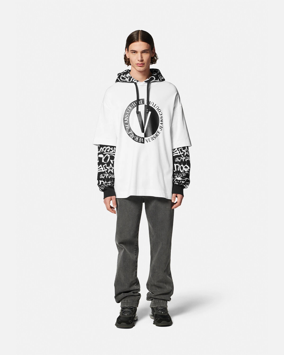V-Emblem T-Shirt Hoodie - 2