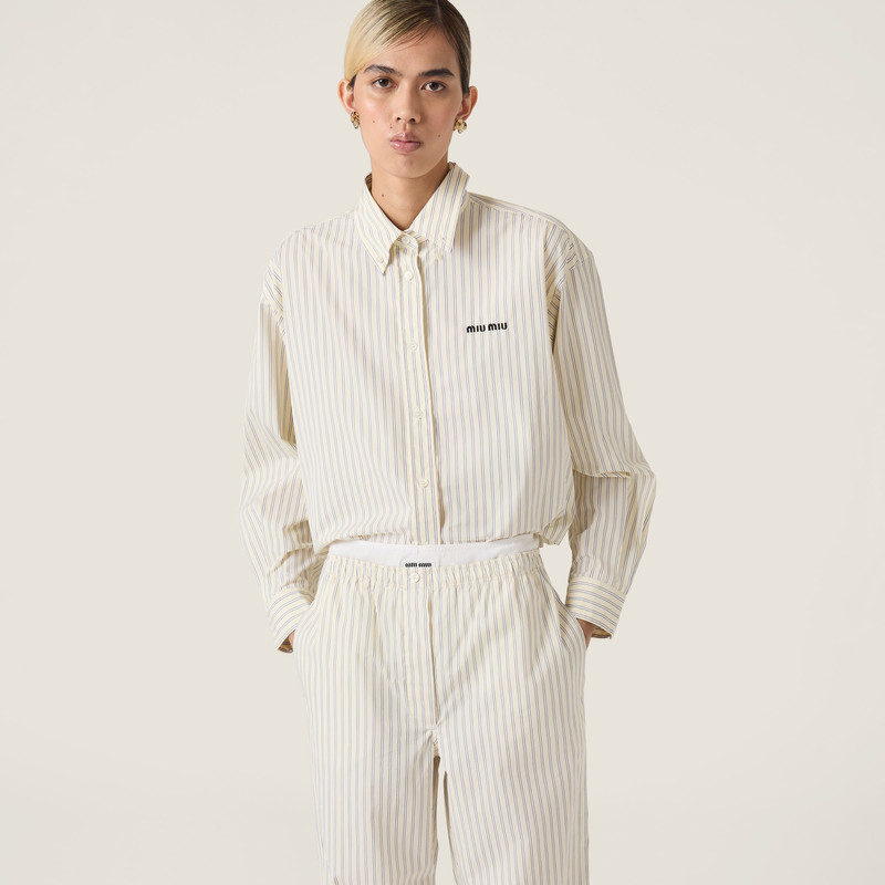 Miu Miu Striped poplin shirt outlook