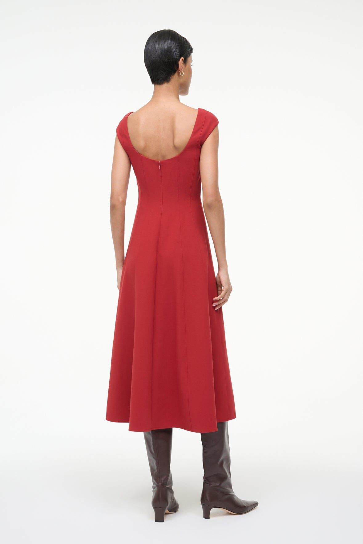 STAUD CHARLOTTE DRESS ROUGE - 5